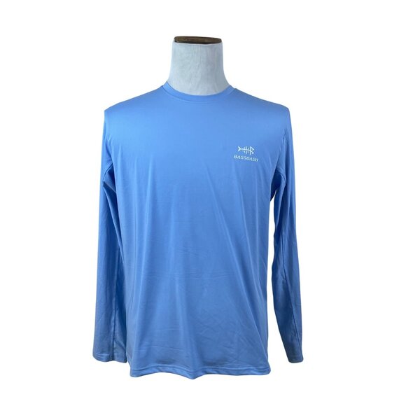 Bassdash Mens Light Blue Long Sleeve Fishing Shirt Moisture-Wicking Sz M - New - Picture 1 of 10